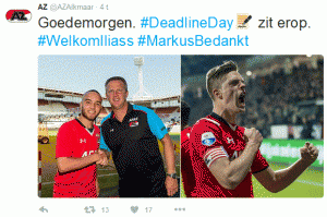 AZs melding på Twitter i dag tidlig.